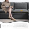Chenille Modular Sectional Sofa, U Shaped Cloud Couch Set With Double Cushions, 6 Seat Sleeper Sofa Bed With Ottomans, Oversized Indoor Furniture - Dark Gray - Image 14