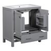 Bathroom Vanity With Single Sink, Combo Cabinet Undermount Sink, Bathroom Storage Cabinet With Two Doors And A Drawer, Soft Closing, Multifunctional Storage, Solid Wood Frame - Gray - Image 10
