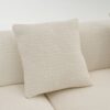 Compression Sofa: Combining Chaise Longue With 3 Seater, Wood Grain Chenille Fabric, Full Sponge Compression Sofa, Combined Sofa With 4 Pillows For Living / Home Furniture / Apartment - White - Image 35