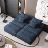 Modern Oversized Modular Sectional Sofa With 2 Ottoman And 2 Seat, Sparkling Chenille Fabric Soft Cushion Sofa With 4 Pillows, 4 Pieces Diy Combination Tufted Sofa, No Assembly Required - Blue - Image 12