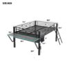 Full Size Modern Gaming Mid Loft Bed With Desk And LED Lights - Black - Image 3