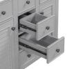 Bathroom Vanity Without Sink, Cabinet Base Only, Two Cabinets And Five Drawers, Solid Wood Frame - Gray - Image 19