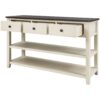 Retro Design Console Table With Two Open Shelves, Pine Frame And Legs For Living Room - Espresso / Beige - Image 8