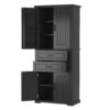Storage Cabinet With Multi Functional Storage Space, 2 Drawers, Adjustable Shelf - Black - Image 18