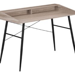 Computer Desk For Home Office, Laptop, Storage Shelves, Contemporary Versatile Placement - Taupe