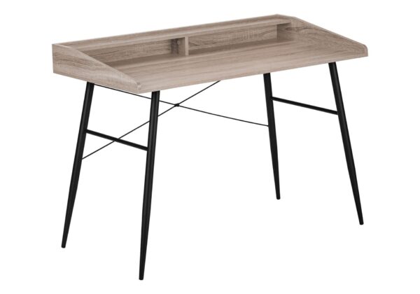 Computer Desk For Home Office, Laptop, Storage Shelves, Contemporary Versatile Placement - Taupe