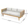 Claremont - 3 Seater Daybed With Rattan Arms - Light Gray - Image 3