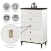 Carena - 5 Piece Bedroom Set (Eastern King Dresser Chest Mirror Nightstand) - Brown / Light Gray / White - Image 12