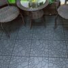 Stone Texture 12" Patio Deck Tiles, Diy - Module Interlocking Decking Floor Tiles, Polypropylene, 12" - Dark Gray - Image 2