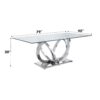 Finley - Clear Glass Top Mirrored Dining Table - Silver - Image 5