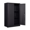 Metal Storage Cabinet With Locking Doors And Adjustable Shelf, Folding Filing Storage Cabinet, Folding Storage Locker Cabinet For Home Office, School, Garage - Black - Image 13