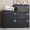 2 Drawer Metal Lateral File Cabinet With Lock, Office Vertical Files Cabinet For Home Office, Locking Metal File Cabinet - Black - Image 17