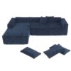 2 Pices Free Combination Minimalist Style Modular Sectional, Wrinkle Resistant Couch Set L Shaped Compressed Sofa For Living Room - Dark Blue - Image 12