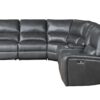 Saul - Leather Aire Power Motion Sectional Sofa With USB Port Cupholder Console - Gray - Image 7