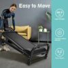 Folding Manual Walking Treadmill, Non-Electric Treadmill With Armrests And Lcd Display, Suitable For Aerobic Sport Fitness Equipment In Home Gym, Office, Apartment - Black - Image 4