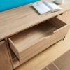 Buffet With Metal Legs With Two Door One Drawer Six Shelves - Light Brown / Black - Image 3