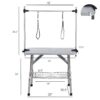 Folding Dog Pet Grooming Table Stainless Steel Frame Rubber Mat On Board With Adjustable Arm And Clamps Pet Dog Cat Grooming Table - Silver Gray - Image 10