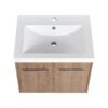 Modern Floating Bathroom Vanity With Resin Sink Soft Close Doors 24" Plywood Design - Imitative Oak - Image 9