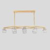 Crystal Chandelier For Dining Room, 8 Light Kitchen Chandelier Light Fixture Modern Metal Industrial Chandeliers For Farmhouse Entryway Living Room (8*G9 Bulbs Included) - Matte Gold - Image 14