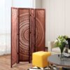 Panel Solid Wood Folding Room Divider - Brown - Image 16