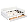 Queen Platform Bed With USB, 2 Drawers - White - Image 12