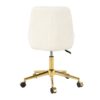 Modern Teddy Fleece Fabric Dining Chair With Gold Legs, Soft And Comfortable, Adjustable, Space Saving - Beige - Image 12