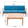 Perla - 3 Seater Sofa And Table Set - Blue - Image 5