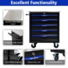 5 Drawer Multifunctional Tool Cart With Wheels - Black / Blue - Image 8