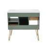Bathroom Vanity With Resin Sink Combo Set, Modern Freestanding Single Bathroom Cabinet With 2 Drawers & 2 Storage Compartments, Storage Cabinet For Bathroom, Frame Vanity Set - Green - Image 11
