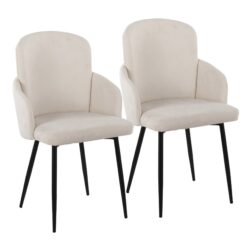 Dahlia - Contemporary Dining Chair (Set of 2) - Cream / Black