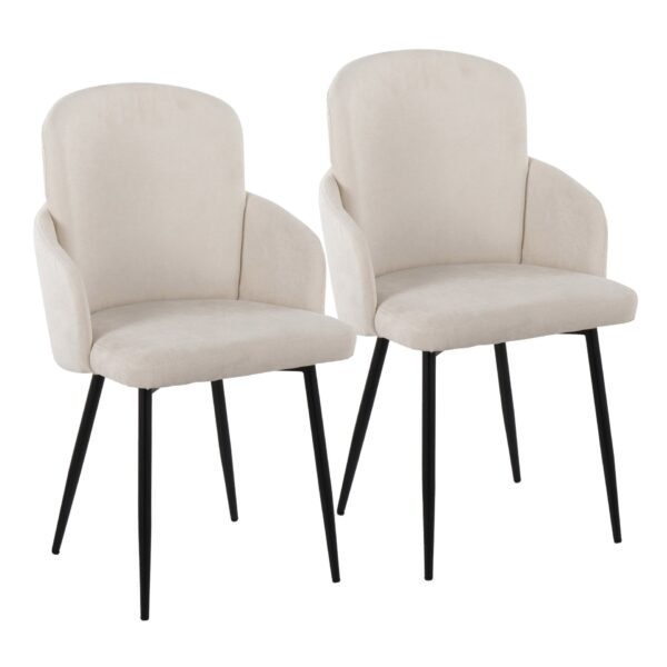 Dahlia - Contemporary Dining Chair (Set of 2) - Cream / Black