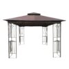 10 X 10 Ft Patio Gazebo Tent With Ventilated Double Roof And Mosquito Net - Brown - Image 8
