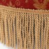 Yolanda - Round Upholstered Accent Ottoman - Red Gold Damask / Gold - Image 5