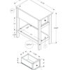 Accent End Table, 2 Tier, Narrow, Lamp, Storage Drawer, Transitional - Gray Wash - Image 4