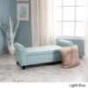 Hayes - Contemporary Armed Storage Bench With Rolled Arms - Light Blue - Image 4