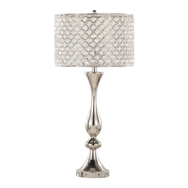 Topaz - Contemporary Table Lamp - Polished Nickel / Clear Crystal