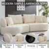 4 Seat Modular Sofa With Removable Pillows, Durable Fabric And Solid Wood Frame - White - Image 8
