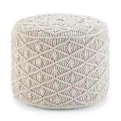 Coates - Round Macrame Pouf - Natural