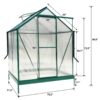 6.3'x4.2'x7' Polycarbonate Greenhouse, Heavy Duty Outdoor Aluminum Walk-In Green House Kit With Rain Gutter, Vent And Door For Backyard Garden - Green - Image 12
