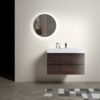 Alice - 36" Bathroom Vanity With Sink, Large Storage Wall Mounted Floating Bathroom Vanity For Modern Bathroom, One-Piece Sink Basin Without Drain And Faucet - White / Walnut - Image 3