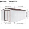 10'x12' Garden Sheds Outdoor Storage Sheds - White / Coffee - Image 3