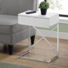 Accent Side Table, Storage Drawer, Contemporary And Modern - White - Image 4