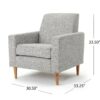 Nebulize - Upholstered Fabric Club Chair With Button Tufted And Square-Off Arm And Back - Light Gray - Image 3