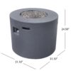 Contemporary 31" Round Fire Pit With 40, 000 Btu - Dark Gray - Image 2