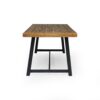 7 Piece Outdoor Dining Set With Acacia Wood Table And Iron Frame Chairs - Gray / Natural - Image 15