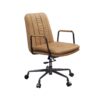 Eclarn - Top Grain Leather Office Chair - Brown - Image 2