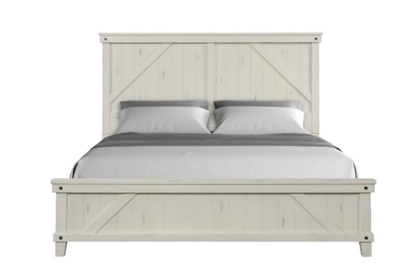 King Industrial Farmhouse Bed - White