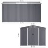 Outdoor Storage Shed 8 2 Ft Large Metal Tool Sheds Heavy Duty Storage House With Sliding Doors And Air Vent For Backyard Patio Lawn To Store Bikes Tools Lawnmowers - Gray - Image 3