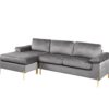 Shannon - Velvet Sectional Sofa With Chaise - Gray - Image 8