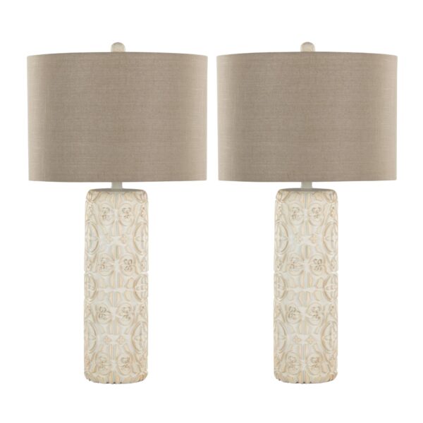 Charlotte - Contemporary Table Lamp (Set of 2) - Taos Brown / Beige